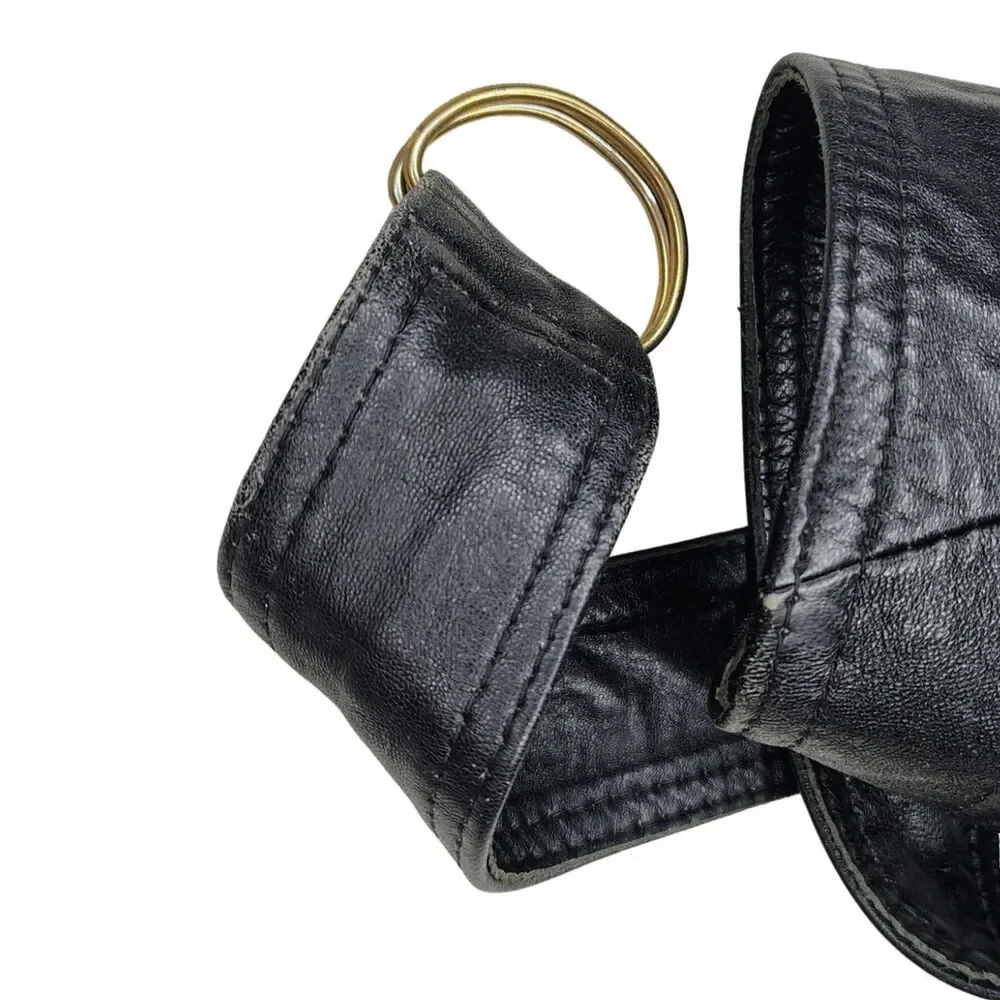1970s Leather Pull-through Belt Buckle 2 Innch Width 44 Inch Length Gently Used